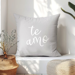 Grey White Te Amo  Cushion