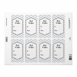 Grey & White Thick Chevron Wedding Birthday V1