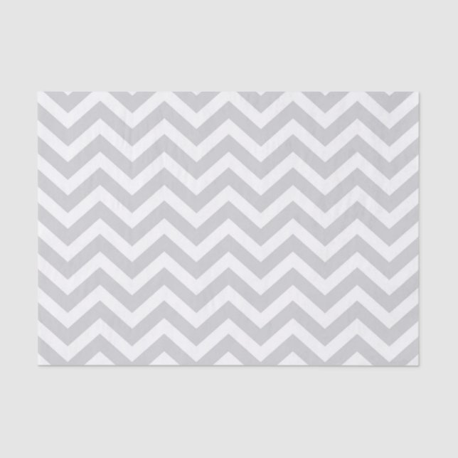Grey & White Thick Chevron Wedding Birthday V1 Tissue Paper (Front)