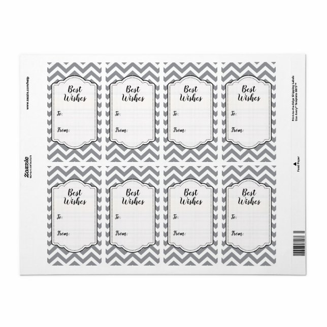 Grey & White Thick Chevron Wedding Birthday V2 (Full Sheet)
