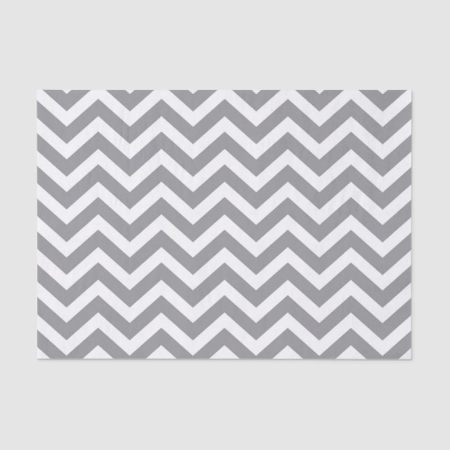 Grey & White Thick Chevron Wedding Birthday V2 Tissue Paper (Front)