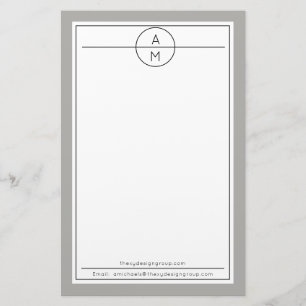 Grey White Unisex Minimalist Modern Professional Stationery
