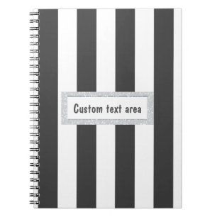 Grey & White Vertical Stripes Journal Notebook