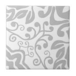 Grey White Vintage Original Unique Watercolor Tile<br><div class="desc">Beautiful high quality original watercolor vintage pattern ceramic tile,  modern blue on a white background. Perfect for a fresh style interior design.</div>
