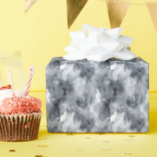 Grey & White Watercolor Wrapping Paper