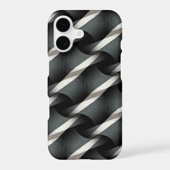 Grey + White Weave Funky Pattern iPhone 7 case (Back)