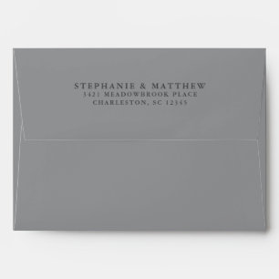 Grey White Wedding Chic Return Address Elegant Envelope