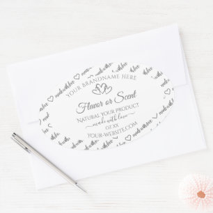 Grey White Word Cloud Product Labels Cute Hearts