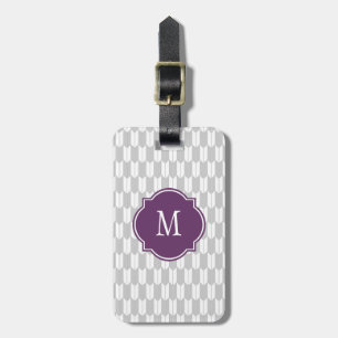 Grey & White Yagasuri Monogram Luggage Tag
