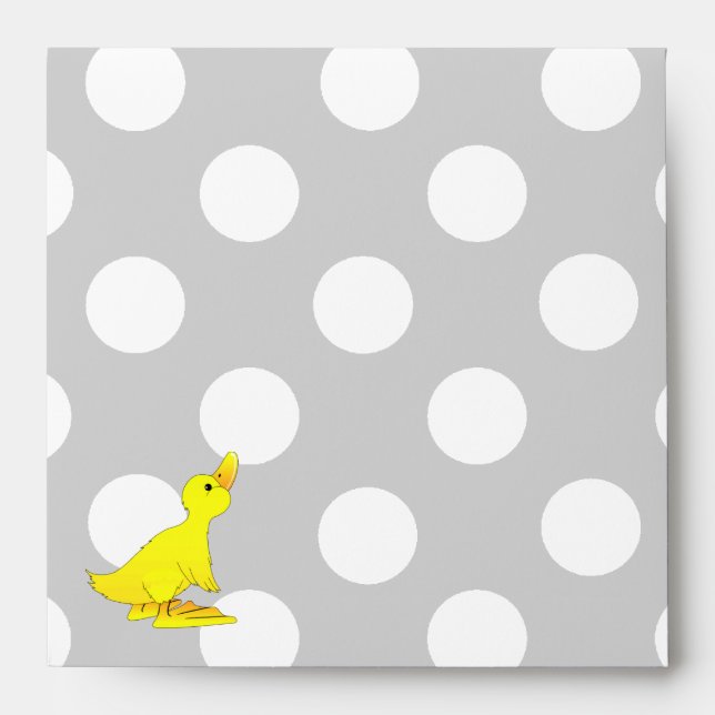 Grey, White, & Yellow Baby Shower Envelope (Front)