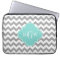 Grey Wht Chevron Aqua Turq Quatrefoil 3 Monogram