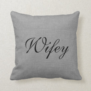 Grey Wifey Mrs. Pillow