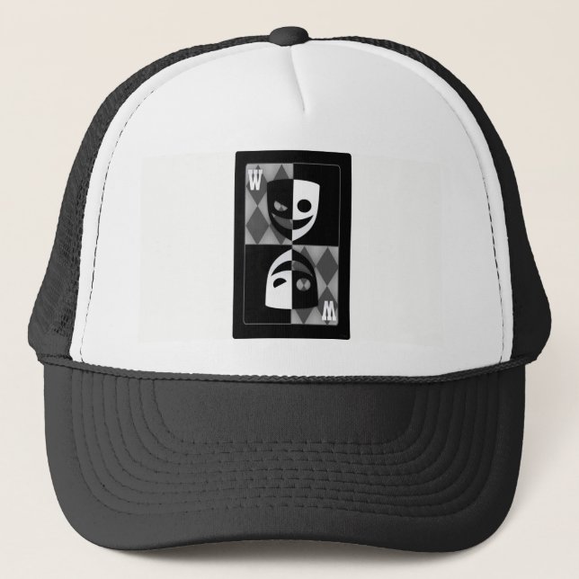 Grey Wildcard Poker Diamonds Trucker Hat (Front)