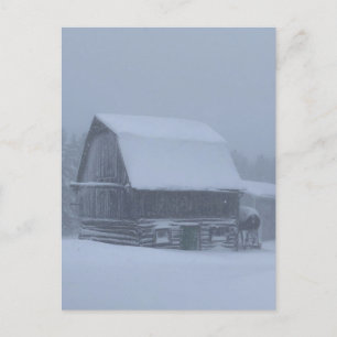 Grey Winter day Finn Barn Michigan Upper Peninsula Holiday Postcard