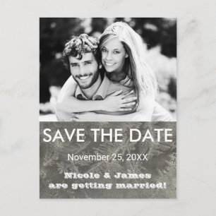 Grey Winter Ice SAVE THE DATE Photo Postcard