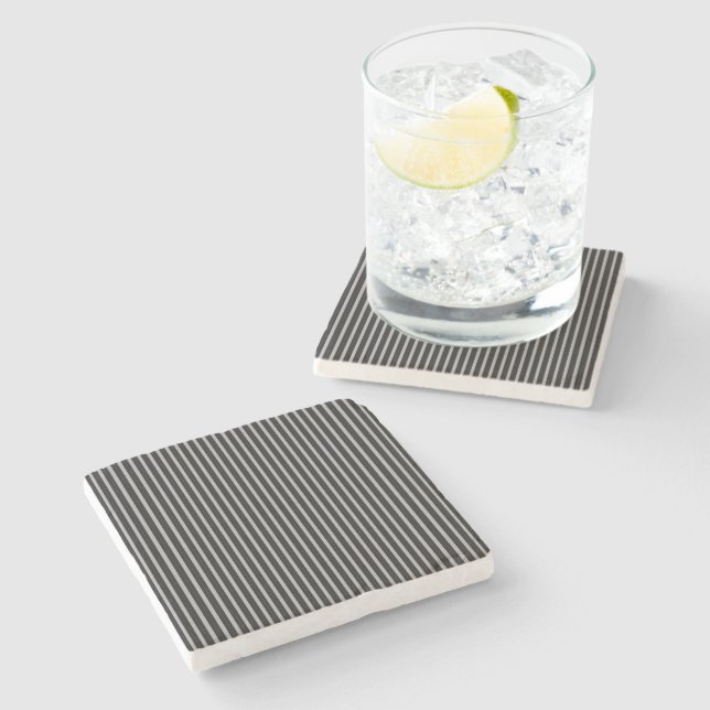 grey with black stripes stone coaster (Side)