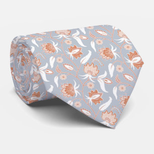 Grey with Floral Pattern Tie
