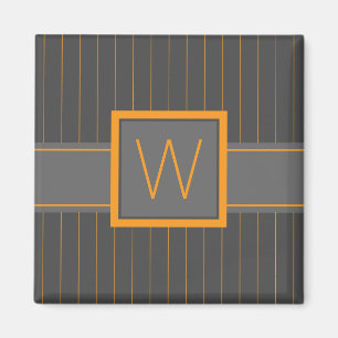 Grey with Orange Pinstripes Magnet