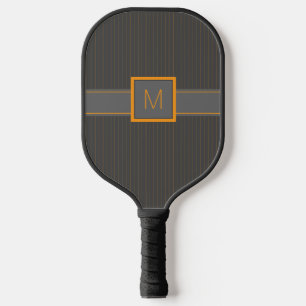Grey with Orange Pinstripes Pickleball Paddle