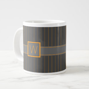 Grey with Orange Pinstripes Speciality Mug
