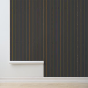 Grey with Orange Pinstripes Wallpaper