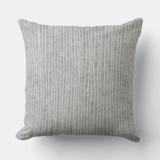 Grey with Pale Stripes Throw Pillow
