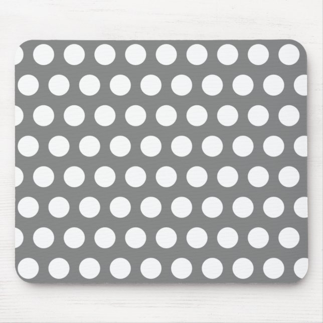Grey with Polka Dots Mouse Mat (Front)