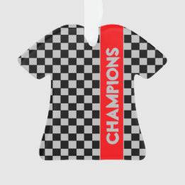 Grey With Red Sport Themed Ornament