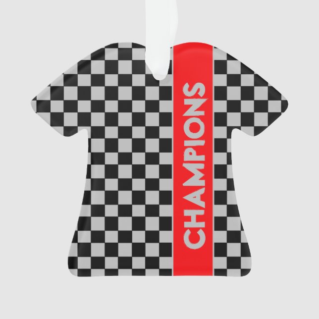 Grey With Red Sport Themed Ornament (Front)