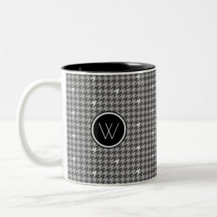 Grey with Silver Accent Houndstooth Mug