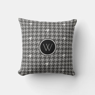 Grey with Silver Accent Houndstooth Pillow
