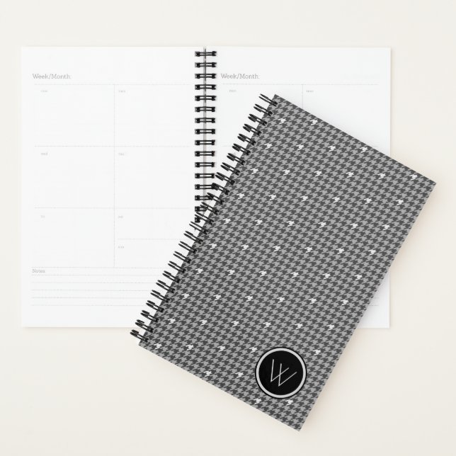 Grey with Silver Accent Houndstooth Planner (Display)