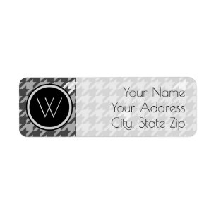 Grey with Silver Houndstooth Return Address Label