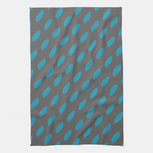 Grey With Teal Tea Towel (Vertical)