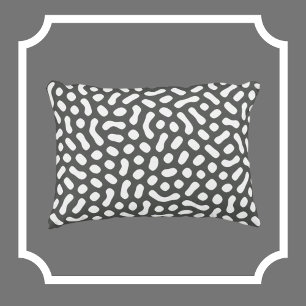 Grey with White Jelly Bean like shapes Decorative Cushion