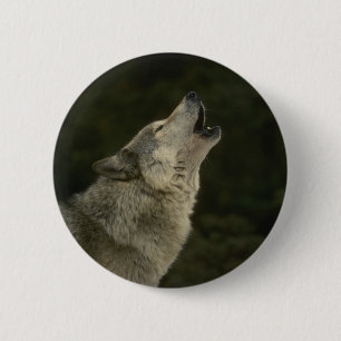 Grey Wolf 6 Cm Round Badge