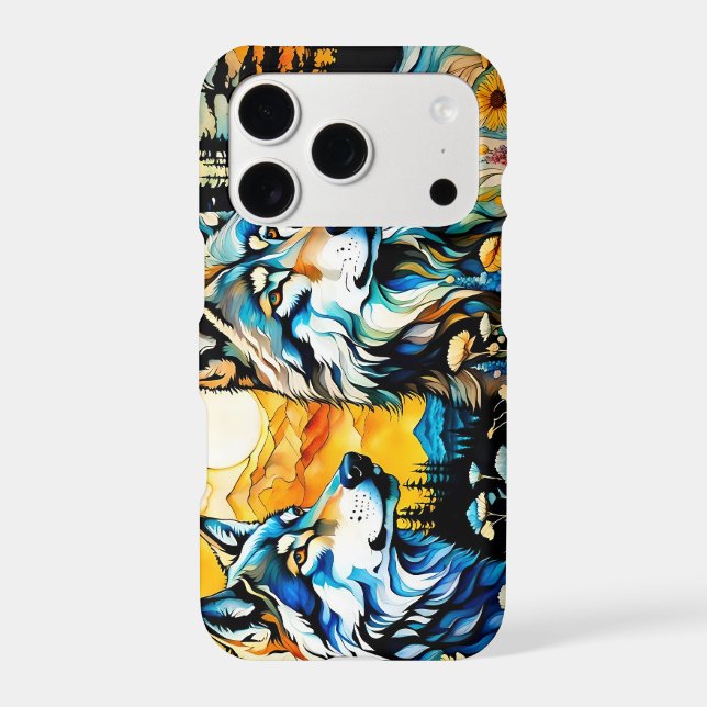 Grey wolf and Wildflowers (Back)