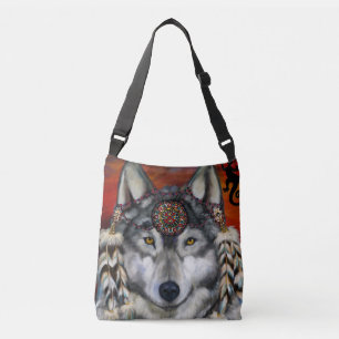 GREY WOLF ART CROSSBODY BAG