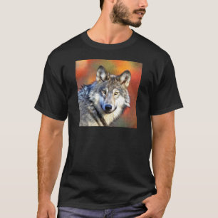Grey Wolf Art Painting T-Shirt