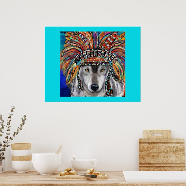Grey Wolf Art Poster (Kitchen)