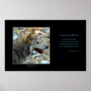 GREY WOLF Art Poster & Wilderness Poem