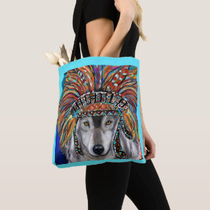Grey Wolf Art Tote Bag