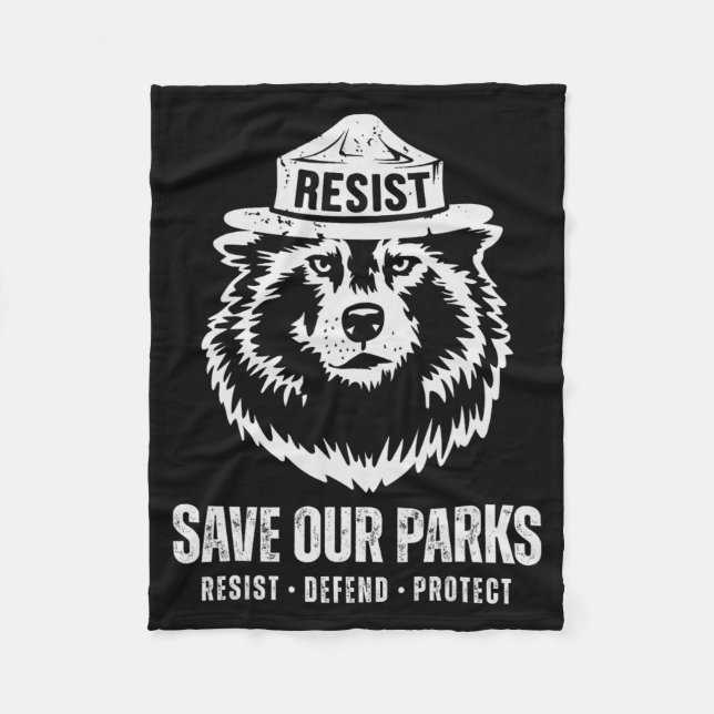 Grey Wolf Bear Resist Protect National Park Women  Fleece Blanket (Front)