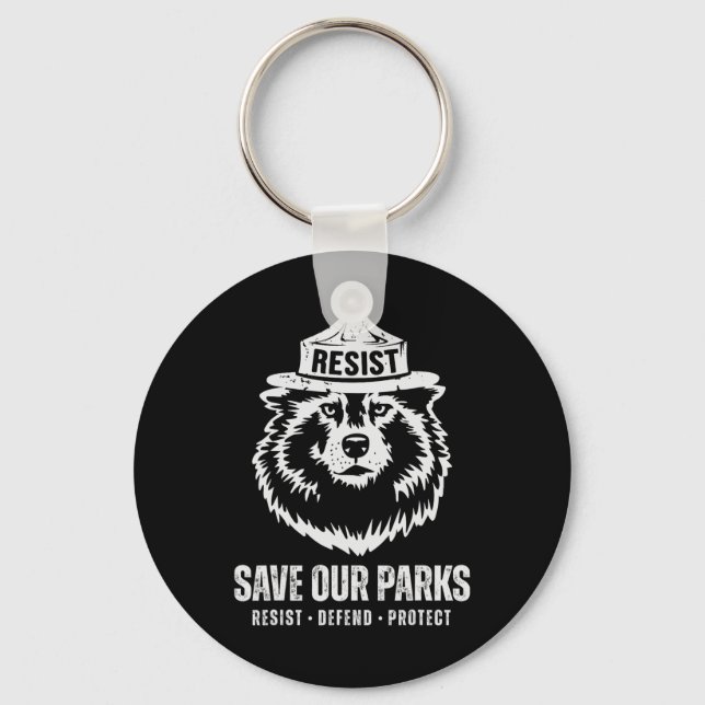 Grey Wolf Bear Resist Protect National Park Women  Key Ring (Front)