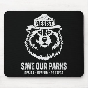 Grey Wolf Bear Resist Protect National Park Women Mouse Mat