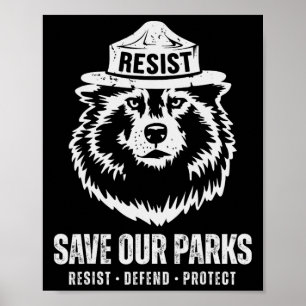 Grey Wolf Bear Resist Protect National Park Women  Poster