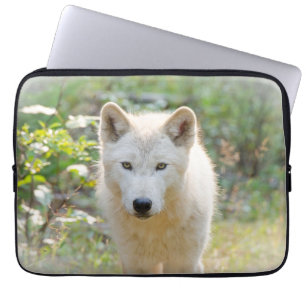 Grey Wolf, Calm Canine Animal Photography Laptop Sleeve