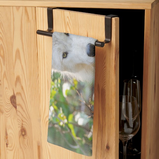 Grey Wolf, Canadian Animal Photography Tea Towel (Thirds Fold)