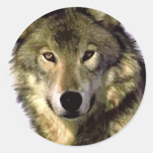 Grey Wolf Classic Round Sticker