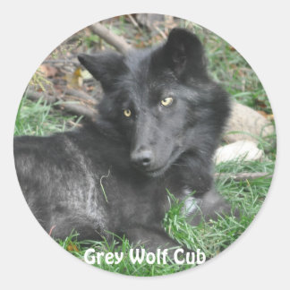GREY WOLF CUB Wildlife Supporter Stickers